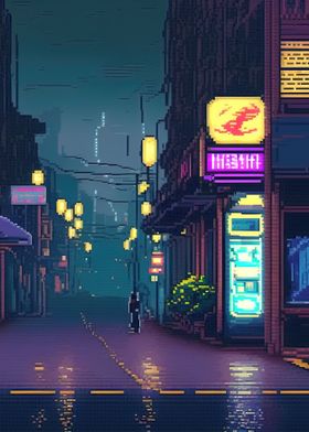 80s Neon City Cyberpunk