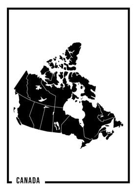 Canada Map White Black