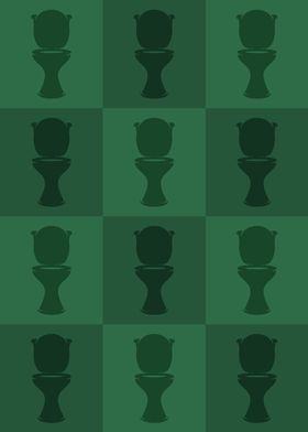 Toilet Icons Pop Art Green