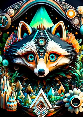Raccoon Abstract