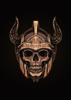 Horned skull head