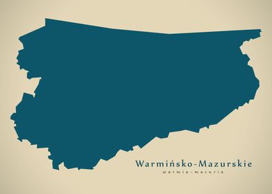 'Warminsko Mazurskie Map' Poster By Ingo Menhard | Displate