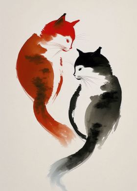 Yin and Yang Cats 