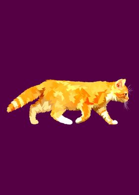 Walking cat on polygonal