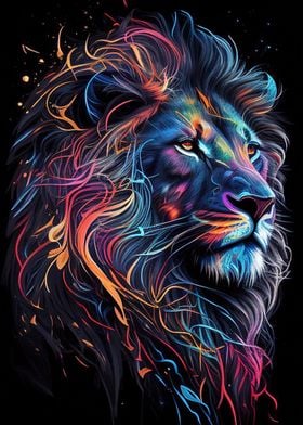 Colorful Lion Animals