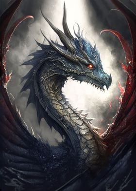 Black dragon eye' Poster, picture, metal print, paint by Arturo Vivo