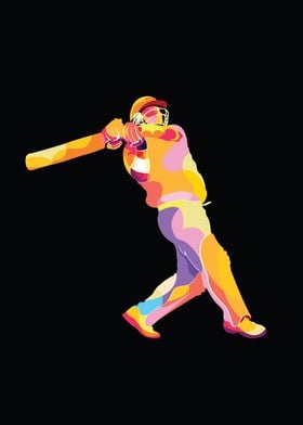 batsman cricket pop art