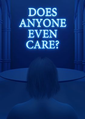Anyone Care Blue 3D Quote