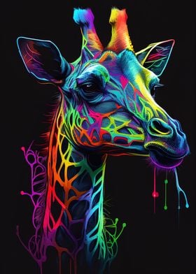 Colorful Giraffe Animals