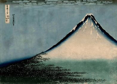 Ukiyo e Blue Mont Fuji