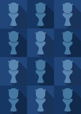 Toilet Icons Pop Art Blue