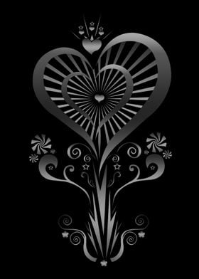 Heart Flower Silver