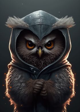 Owl Wearing a Hoodie