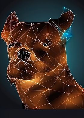 Low Poly Dog Poster