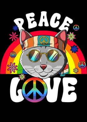 60s 70s Hippie Cat