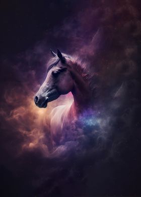 Space horse portrait