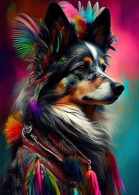 Colorful Dog Animals