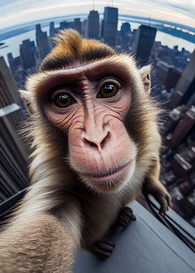 Monkey selfie skyscraper
