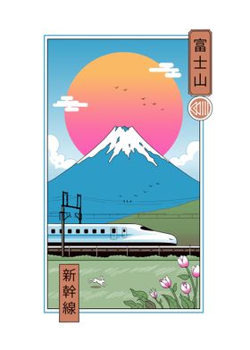 Shinkansen in Mt Fuji