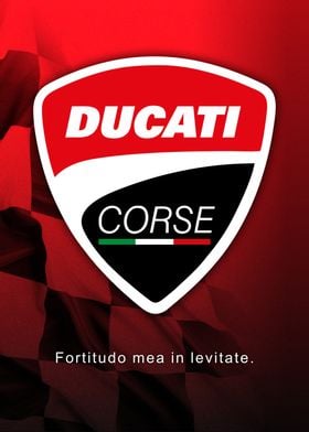 DUCATI BADGE AND SLOGAN