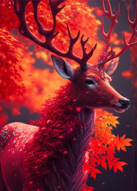 Deer of the crimson forest