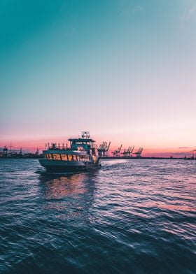 Sunset at the harbour