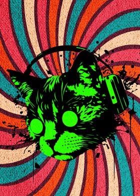 DJ CAT RETRO SWIRL