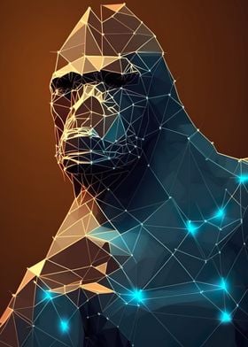 Low Poly Ape Poster