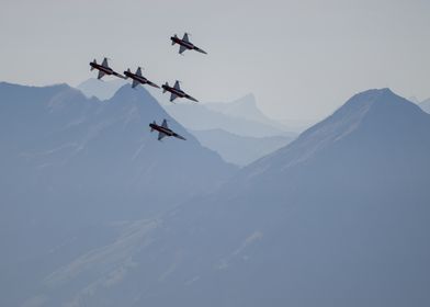 Mountainrange With Planes