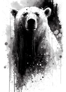 Ink Polar Bear Portrait