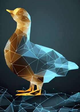 Low Poly Duck Poster