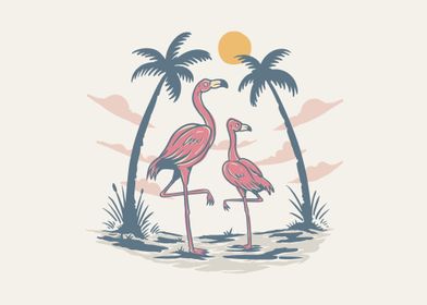 Flamingo in Summer Paradis