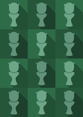 Toilet Icons Pop Art Green