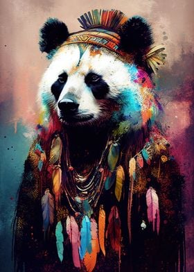 Colorful Panda Animals