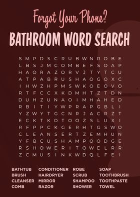 Bathroom Word Search