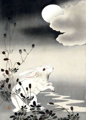 Ukiyo e White Rabbit