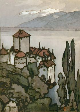 Ukiyo e Castle of Chillon