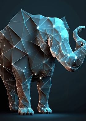 Low Poly Elephant Poster