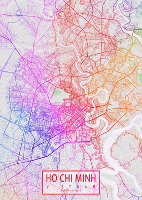 Ho Chi Minh Map Colorful