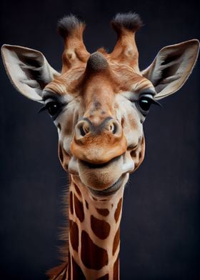 Giraffe with blue eyes