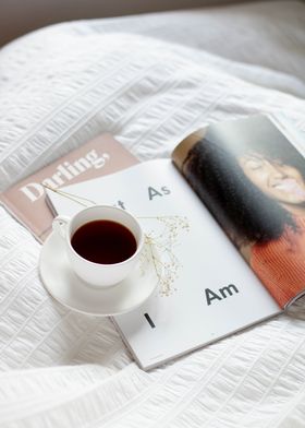 Black Coffee and Magazine