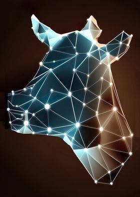 Low Poly Cow Poster