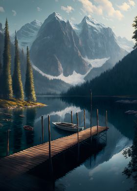 Mountain Lake Landscape