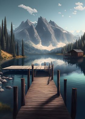 Mountain Lake Landscape