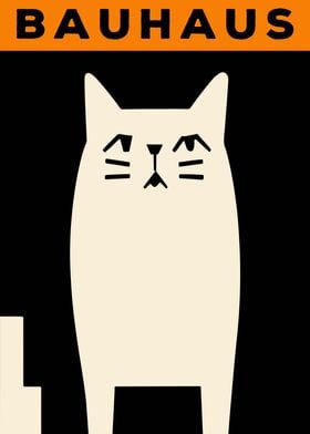 Bauhaus Cat Poster