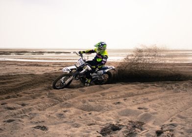 Biker on the Beach