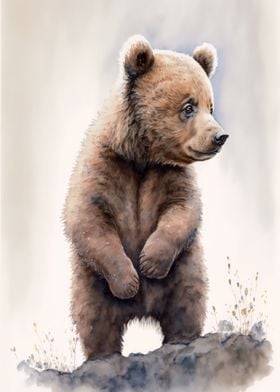 Cute Baby Bear Painting