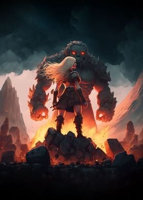 Viking Warrior vs Golem