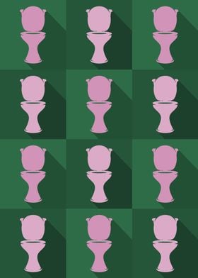 Toilet Icons Pop Art Green