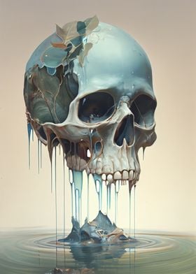 Skull Dripping In Water